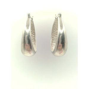 Sterling Silver 925 Stamped 1 Inch Fat Bottom Hoop Earrings